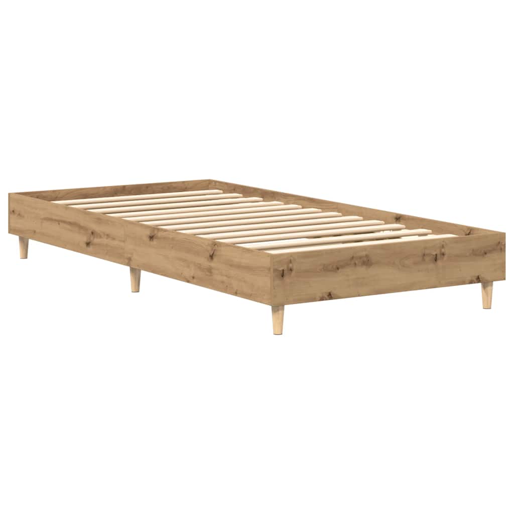 Bed Frame No Mattress Artisan Oak 90x200 cm Engineered Wood